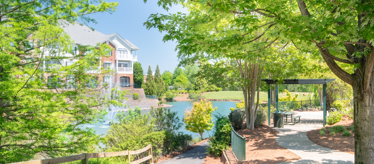 Lake view at MAA Ballantyne luxury apartment homes in Charlotte, NC